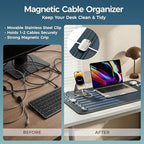 Desk Mat – Double-Sided Vegan Leather & Felt | Built-In Magnetic Cable Organizer & File Storage | Premium Workspace Pad for Office, Gaming & Creative Professionals-（Green） - Image 3