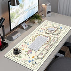 Off-White Mouse Pad, Cute Large Desk Mat Extended Nature Aesthetic Deskpad, 4 PCS Non-Slip Rubber Base Computer Mouse Pads for Work, Game, Office, Home Decor Gifts I Heart Bow & Floral Magpie - Image 2