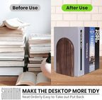 Book Ends,8 Pack Large Bookends Wood Book Ends Universal Economy Bookend (8, Large) - Image 5