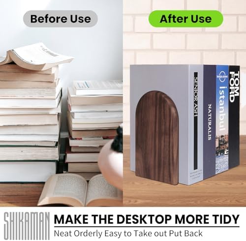 Book Ends,8 Pack Large Bookends Wood Book Ends Universal Economy Bookend (8, Large) - Image 5