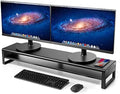 Vaydeer 2 Tiers Dual Monitor Stand Aluminum Monitor Riser with Wireless Charging and 4 USB 3.0 Hub Ports Metal Strong&Sturdy for PC Monitor Laptop Computer TV Printer Space Saving Desk Organizer by Vaydeer