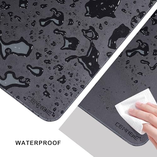 CENNBIE Leather Desk Mat Protector, XXL 74.8" x 23.6" Extra Large Leather Office Desk Pad Mat for Full Desk, Computer Desk Mat on top of desks - Oversized Large Mouse Pad (Black) - Image 4