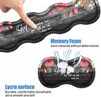 Ergonomic Keyboard Wrist Rest & Mouse Pad Wrist Rest Set,Large XXL Gaming Desk Mat 31.5"x 11.8",Non-Slip Base, Memory Foam,Easy Typing Pain Relief for Office & Home,Floral Quote Bible Verse Psalm 46:5 - Image 4