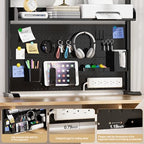 Adjustable Desktop Hutch Bookshelf with Pegboard, 38.9" Wide - Image 7