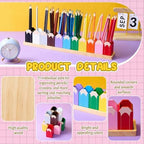 11 Pcs Pencil Shaped Crayon Organizer with Stand,Standard - Image 3