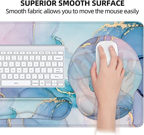 Large Desk Mat, Mouse Pad with Wrist Support, Keyboard Wrist Rest Set - Image 4