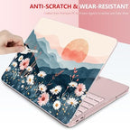 DONGKE Compatible with MacBook Neo 13 Inch Case 2026 A3404 A18 Pro chip & Touch ID, Plastic Hard Shell with Keyboard Cover, Screen Protector & Dust Plugs, Sun & Daisie - Image 6
