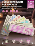 Wireless Keyboard and Mouse, Backlit Typewriter with Magnetic Wrist Rest - Image 2
