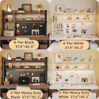 Desktop Hutch Bookshelf, 2-Tier Metal Desk Shelf for Top of Desk - Image 6