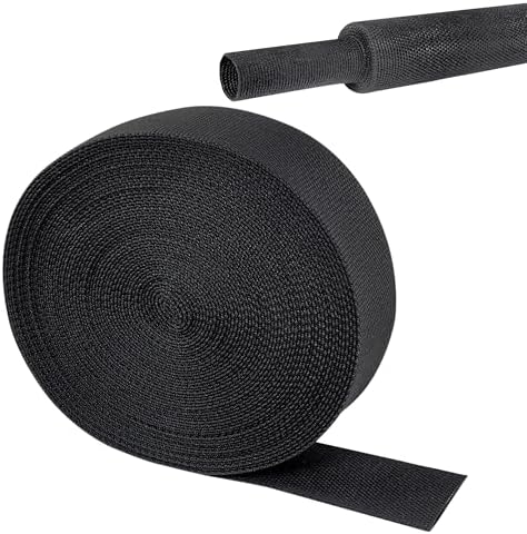 2 in 1 Braided Heat Shrink Tubing Wire Wrap Coed Protect 1"-22FT by Sunnarepoon