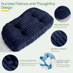 Lumbar Support Pillow for Recliner Chair/Accent Chair/Couch/Office Chair, Tufted Blended Corduroy Back Support Cushion for Elderly, Recliner Cushions for Back Rest, Pain Relief, Reading, Navy - Image 4