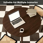 Round Table Cover - Can Be Used On Both Sides Waterproof and Easy to Clean Good Flatness Used for Dining Table(Walnut Wood Grain Dia.42Inch) - Image 5