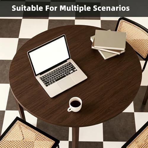 Round Table Mats - Can Be Used On Both Sides Waterproof and Easy to Clean Good Flatness Used for Dining Table(Walnut Wood Grain Dia.36Inch) - Image 5