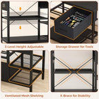 Homieasy 3D Printer Stand with Filament Storage, 39.4" x 23" top, Black - Image 6