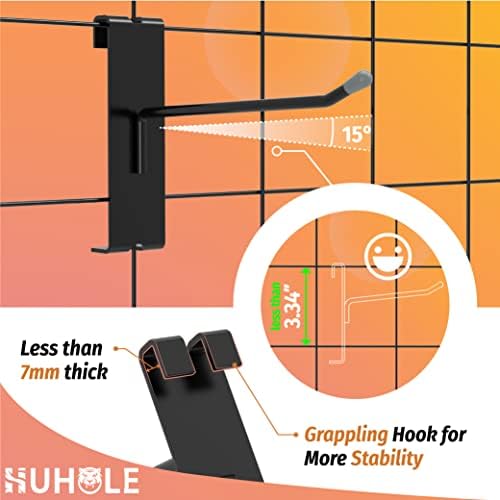 HUHOLE 50 Pack 4 Inch Black Gridwall Hooks Metal Display Hangers - Image 3