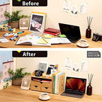 Pandorama Bamboo Desk Organizer Large - A4 Drawers & Adjustable File Holder, Fully Assembled Wood Desktop Storage for Kitchen, Bedroom, Bathroom, Study Room - Image 6