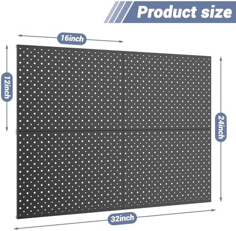 WALMANN 4-Pack 12"x16" Metal Pegboard Panels, Tool Organizer Pegboard - Image 3