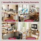 Desk Extender Tray, 48"×12" Clamp-On Arm Rest Shelf, 90° Foldable Computer Elbow Support for Office Home, Space-Saving Keyboard Mouse Tray (Vintage Burnt Color) - Image 7