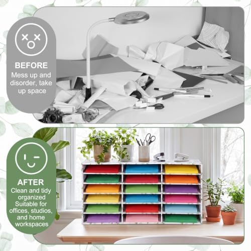 Fuutreo 2 Pcs Classroom Construction Paper Storage,Eucalyptus - Image 7