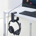 Rotating Headphone Stand Gaming Headset Stand with 360 Degree Swivel&Cable Clip Organizer, Headphone Hanger Hook Under Desk Adjustable Clamp-on Headphone Holder(Pink) - Image 6