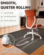 Funwheat Woven Office Chair Mat for Hardwood Floor, 36 x 48 in, Espresso - Image 4