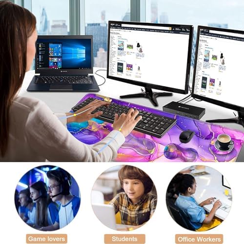 Keyboard Wrist Rest and Mouse Pad with Wrist Support Set Ergonomic Coaster,Memory Foam,Easy Typing Pain Relief,Large XL Desk Mat 31.5"x 11.8",Marble Purple - Image 7