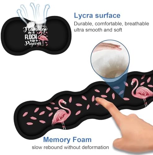 Ergonomic Memory Foam Mouse Pad Wrist Rest Set, Be a Flamingo in a Flock Pigeons Inspirational Quote Large Desk Pad + Keyboard Wrist Rest + Mouse Wrist Cushion + Coaster for Home Office Study Gaming - Image 6