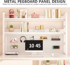 Pegboard Wall Organizer Panels.Modern Industrial Computer Desk with Storage Shelves & Pegboard - Stylish Home Office Workstation for Study, Writing, and Productivity，（Grey，47in） - Image 5