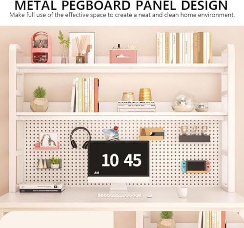Pegboard Wall Organizer Panels.Modern Industrial Computer Desk with Storage Shelves & Pegboard - Stylish Home Office Writing Workstation Table for Study & Productivity，（Natural，31in） - Image 5