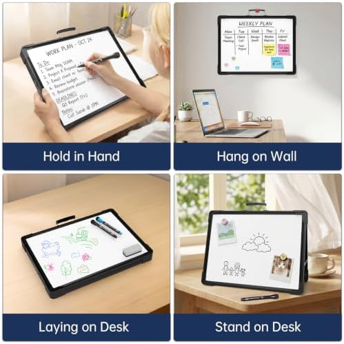 Small Dry Erase White Board - TSJ OFFICE 12" x 16" Mini Easel Desktop Double Sided Whiteboard, Portable Magnetic Board on Table Top with Holder for Drawing, Teacher Instruction, Memo Board - Image 5