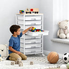 SYKIARIOL Rolling Storage Cart with Drawers, 8 Drawers Utility Cart,White - Image 3