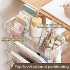 5 Tier Rolling Book Cart Multi-Functional Movable Storage Bookshelves - Image 4