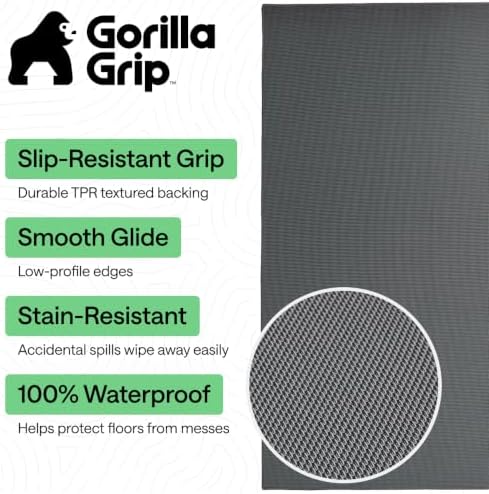 GORILLA GRIP Office Chair Mat for Hard Floors, Under Desk Rug, 58x46 Gray - Image 2