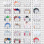 Unittype 24 Set Clear Pegboard Bins Baskets with Hooks Sticker Label Pen by Unittype