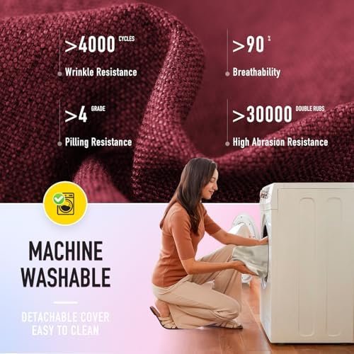SUNROX Cooling Gel Memory Foam Chair Cushions, 2.6" Thick U-Shaped Dual-Layer Comfort Dining Chair Pads, Non Slip Seat Cushion with Ties for Indoor Kitchen Office 17"x16" Set of 4, Burgundy - Image 4