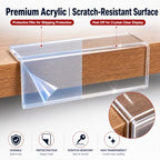 Thyle 50 Pcs Rigid Acrylic Shelf Label Holders 2 x 4 Inch Clear L-Shape Desk Name Plate & Tabletop Price Sign Stand with Sticky Dots, Library Supplies Retail Tags for Bakery Store - Image 3