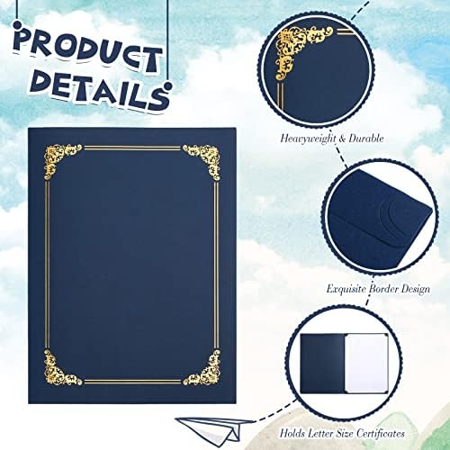 Fainne 80 Pcs 80 Pieces Certificate Holders Diploma Holder, Navy Blue - Image 3