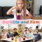 24 Pcs Pencil Shaped Pen Holders Plastic Pencil Holder Desktop Pen Cups Colorful Pencil Storage Organizer Cute Penci-l Pot Makeup Brush Container for Desk School Office Home Table Decoration - Image 6