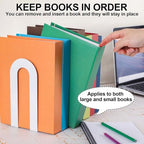 Chunful 6 Pcs White Metal BookEnds Shelves, 7.5 x 5.75 x 3.5 in - Image 4