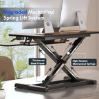 FLEXISPOT 36" Standing Desk Converter, Dual Monitor Desk Riser, Sit Stand Computer Workstation with Ergonomic Height Adjustment, Large Stand Up Desk Riser for Home Office, Walnut - Image 4