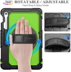 SEYMAC stock Case for Samsung Galaxy Tab S10 FE+ Plus 5G Tablet Case 13.1'' Protective with Screen Protector, Pen Holder, 360 Rotate Stand, Hand Strap, Shoulder Strap, Green1 - Image 4