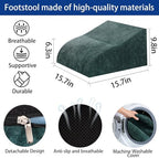 Foot Rest for Under Desk at Work, Ergonomic Under Desk Footrest with Washable Cover for Office, Home & Gaming Leg Elevation Pillow Green - Image 2