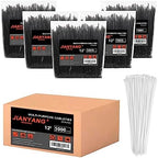 12 Inch Zip Ties (Bulk 5000 Pack Black & 500 Pack White),50LBS Tensile Strength Heavy Duty Cable Wire Ties With Self-Locking Adjustable Durable Nylon Tie Wraps for Indoor Outdoor (50 Pack Mount) by JIANYANG