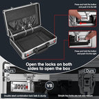 LOCKCURX File Organizer Storage Box, 14.2 x 9.4 x 4.5 Inch Metal Briefcase - Image 4