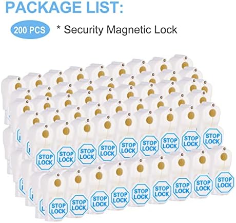 LeaGerous 200 Pcs Magnetic Peg Hook Stop Lock 6mm, Display Hook Magnet Security Locks Compatible with 4.5-5.9mm pegboard for Retail Store and Shopping Center (White) - Image 7