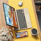 Leather Desk pad Protector, Office Mat, Large Mouse Mat, Non-Slip PU Leather Blotter, Laptop Desk Pad,Waterproof Laptop Computer Desk Keyboard Mat for Office/Work/Home/Decor (Yellow, 55in*18in) - Image 3