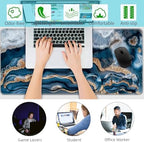 Keyboard Wrist Rest+Mouse Wrist Pad+Desk Pad Set,Memory Foam Ergonomic Easy Typing Pain Relief for Computer Laptop Office Home - Blue Marble - Image 6