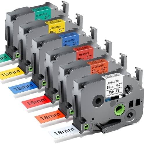 Replacement for Brother Label Maker Tape Color TZe 18mm 0.7 by COLORTY