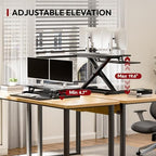 SANODESK 40" Desk Converter, Height Adjustable Sit to Stand Riser, Dual Monitor and Laptop Workstation with Wide Keyboard Tray, Modern Minimalist Design, Black - Image 4