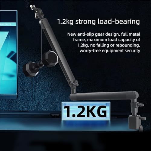 Adjustable Microphone Boom Arm Stand 360° Rotation Desktop Mic Holder - Image 6